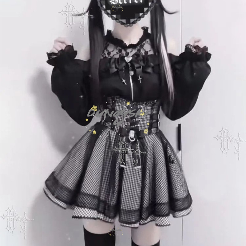 Blouse Off Shoulder - Japanse stijl Y2K Gothic Lolita JK