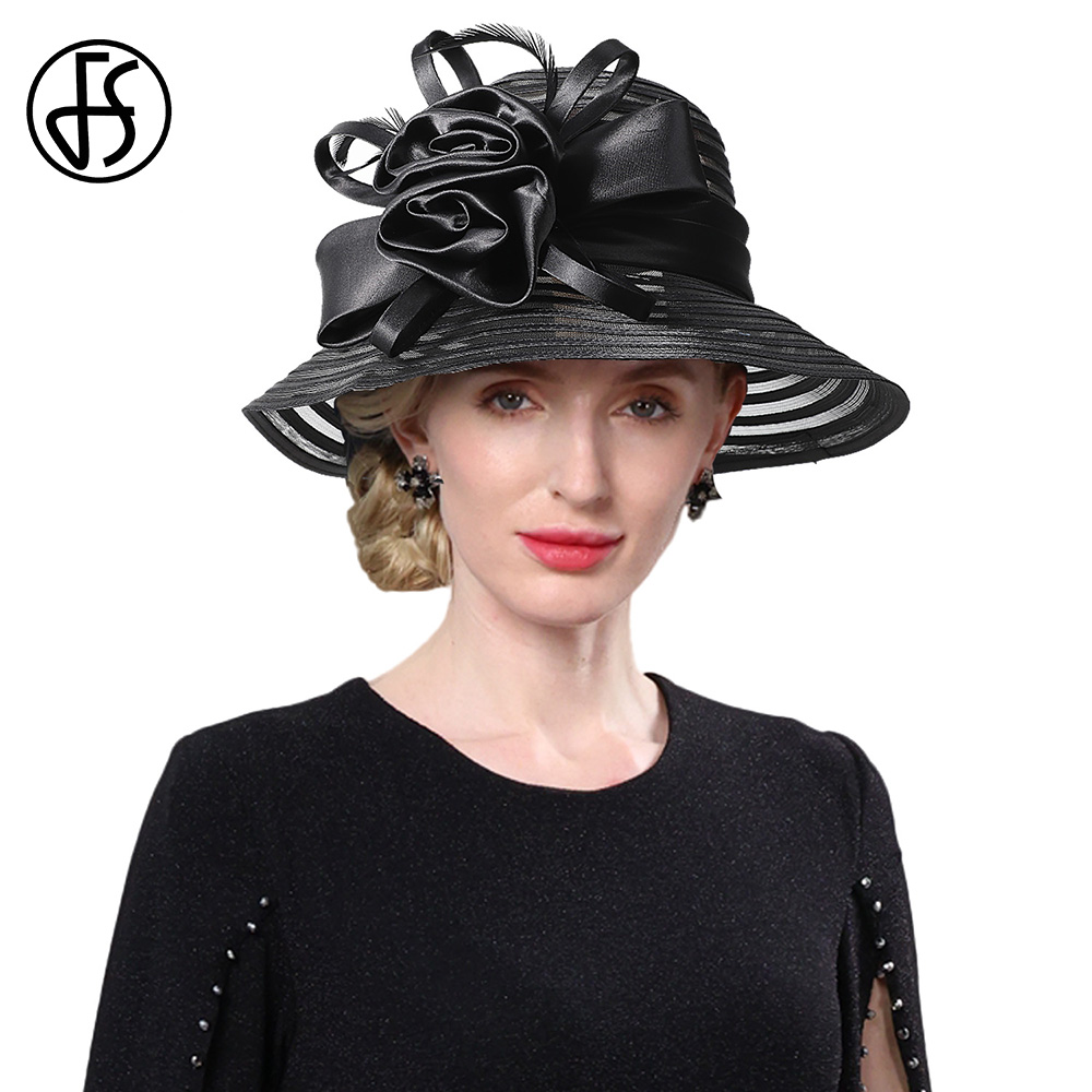 Hat Floppy Wide - FS Zwart Rood Strand Floppy Organza