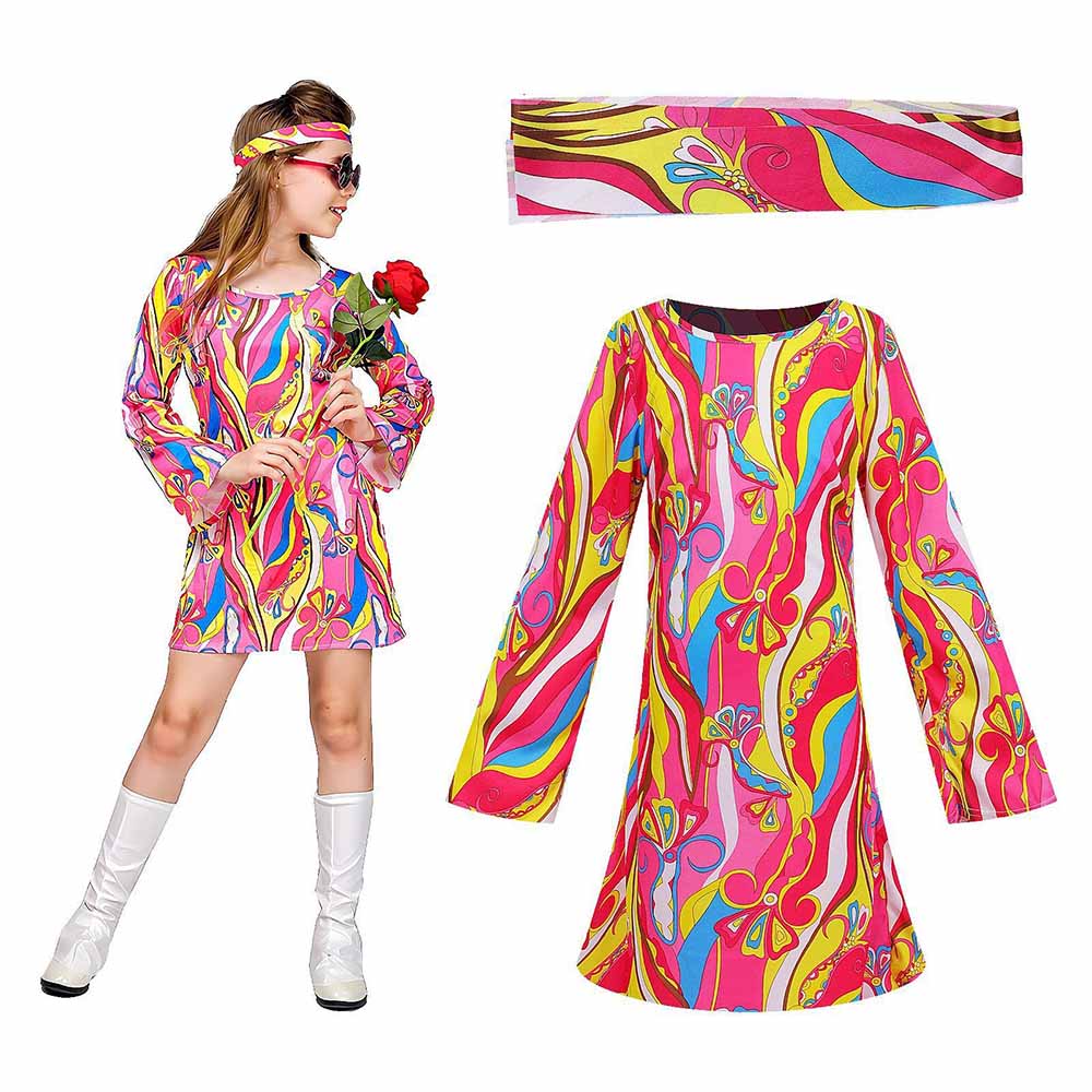 Romper Floral Print - Retro jaren '70 hippie jurk met