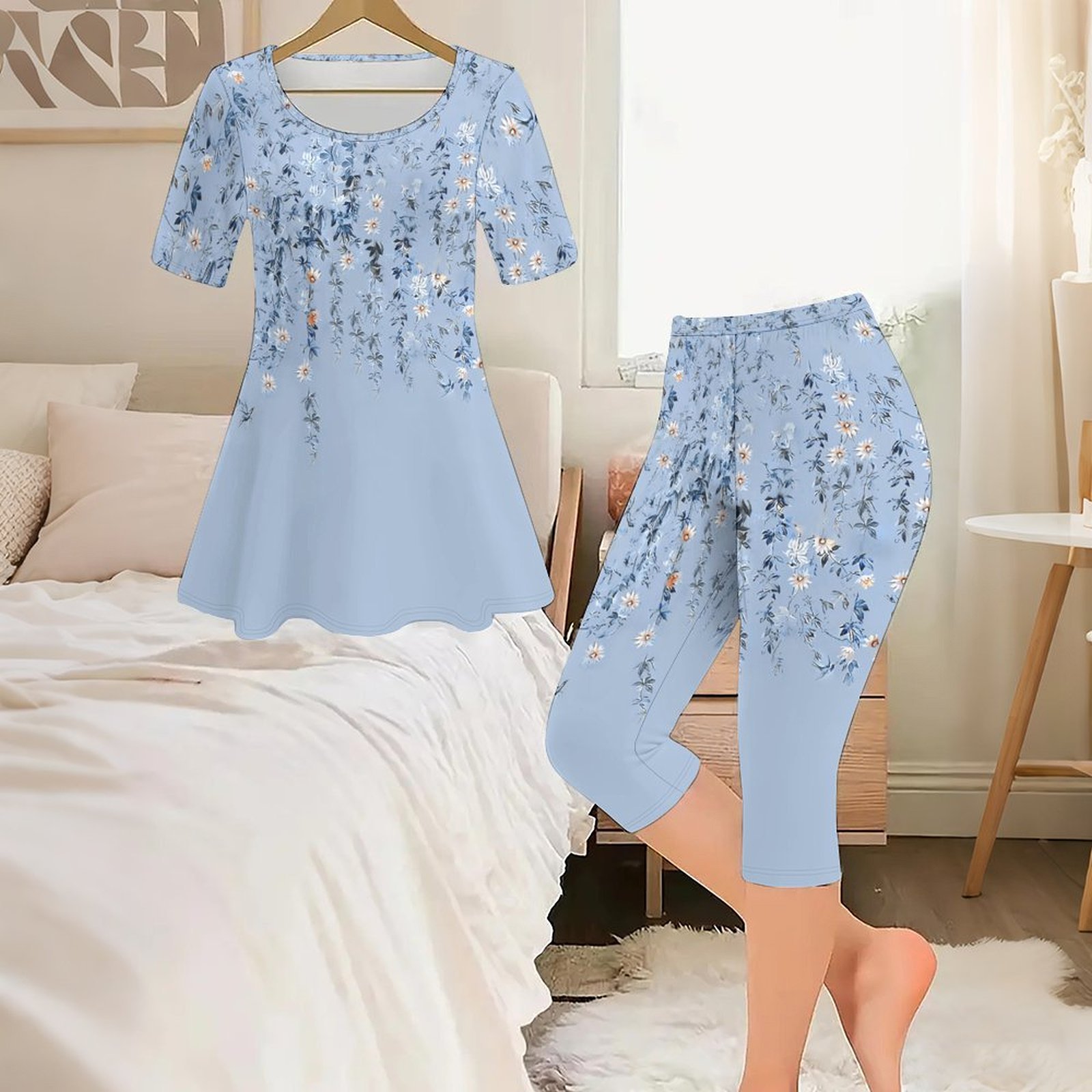 2-delig vintage print set dame - Romper Floral Print recensie en prijs