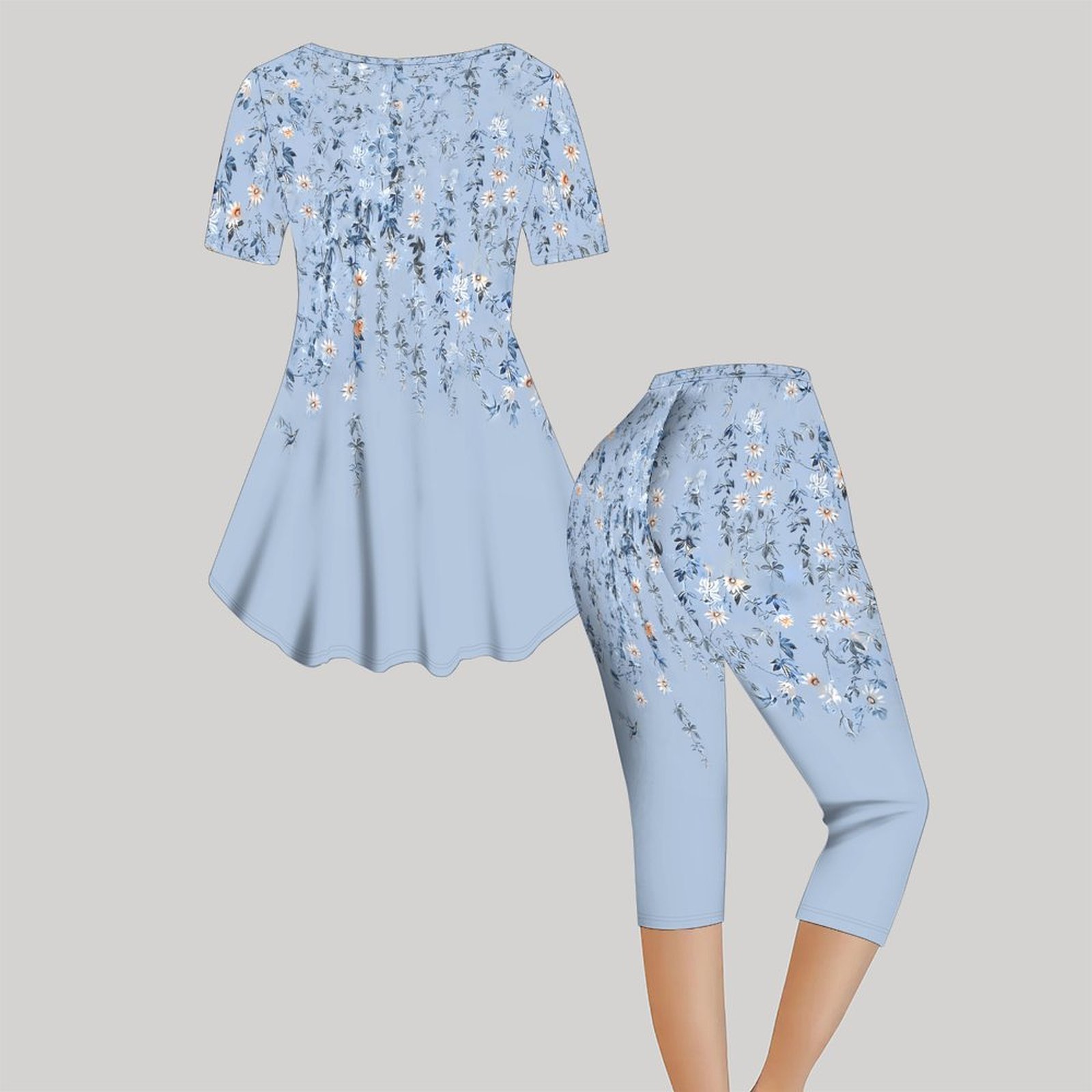 2-delig vintage print set dame - Romper Floral Print recensie en prijs